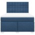 Cama box spring con colchón tela azul 140x200
