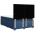 Cama box spring con colchón tela azul 140x200