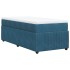 Cama box spring con colchón terciopelo azul oscuro 80x200