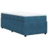 Cama box spring con colchón terciopelo azul oscuro 90x190