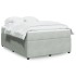 Cama box spring con colchón terciopelo gris claro 160x200