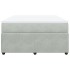 Cama box spring con colchón terciopelo gris claro 160x200