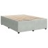 Cama box spring con colchón terciopelo gris claro 160x200