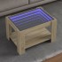 Mesa de centro y LED madera ingeniería roble Sonoma 73x53x45