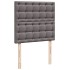 Cama box spring con colchón cuero sintético gris 90x190