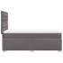 Cama box spring con colchón cuero sintético gris 90x190