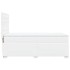 Cama box spring con colchón cuero sintético blanco 100x200