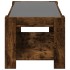 Mesa de centro y LED madera ingeniería roble ahumado