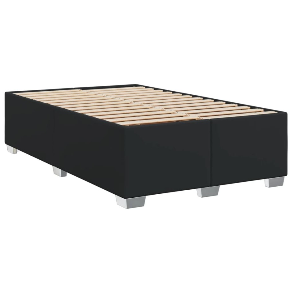 Cama box spring con colchón cuero sintético negro 120x200