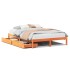 Cama sin colchón madera maciza de pino marrón cera 140x200