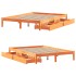Cama sin colchón madera maciza de pino marrón cera 140x200