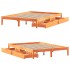 Estructura de cama sin colchón madera maciza marrón 135x190