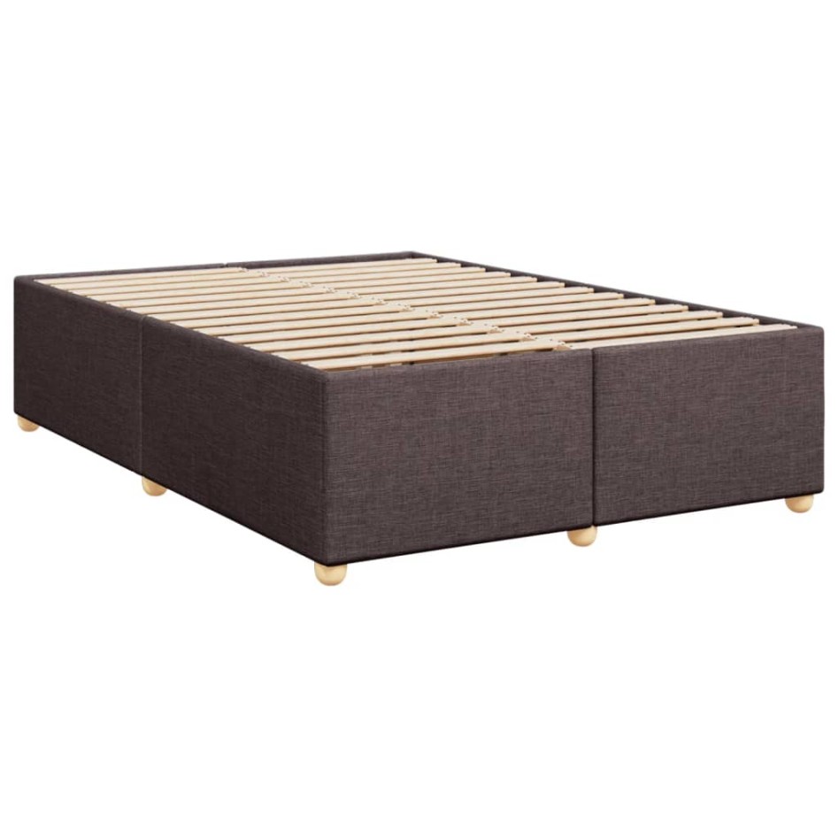 Cama box spring con colchón tela marrón oscuro 140x190