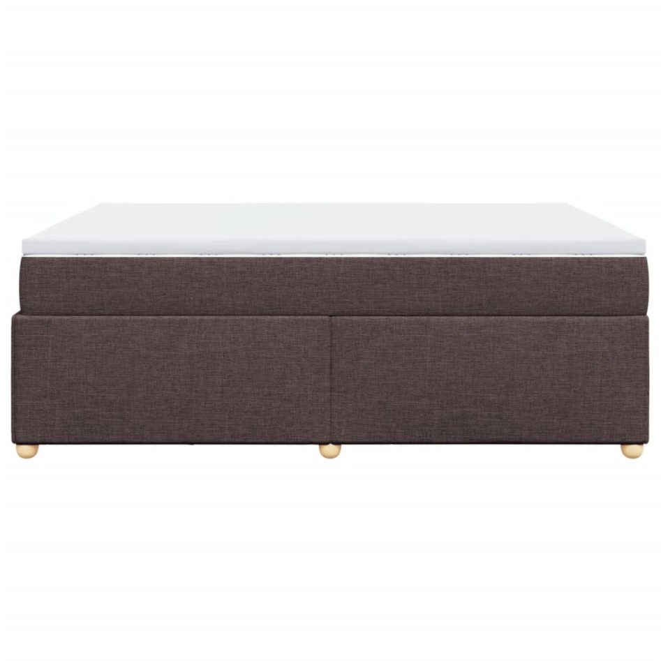Cama box spring con colchón tela marrón oscuro 140x190