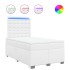 Cama box spring con colchón cuero sintético blanco 120x190