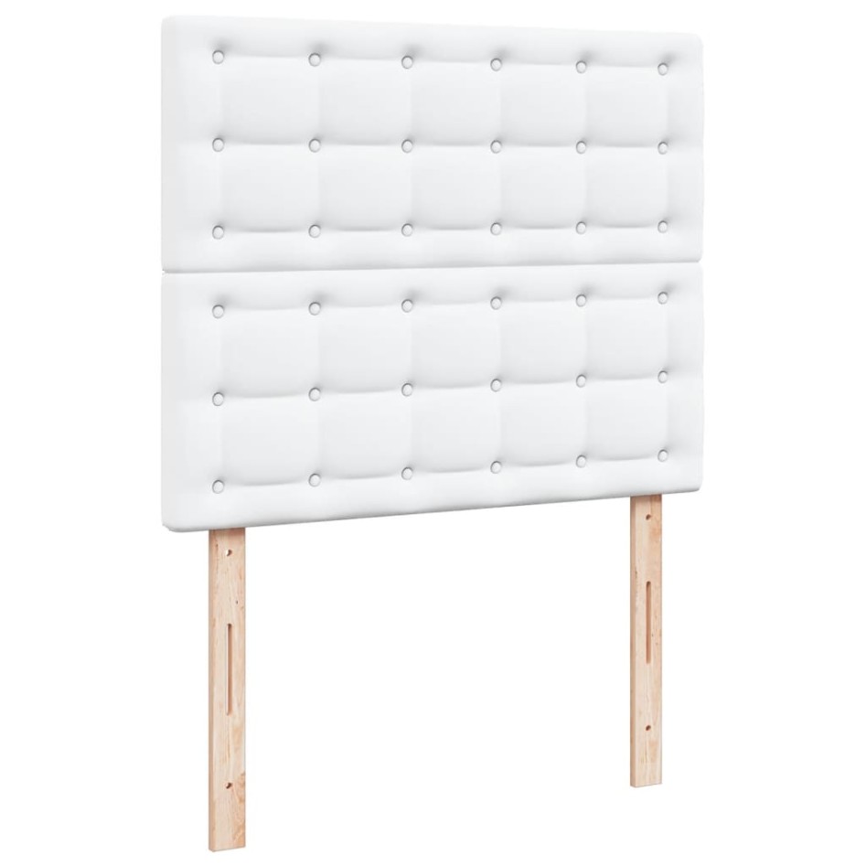 Cama box spring con colchón cuero sintético blanco 120x190