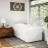Estructura de cama sin colchón cuero sintético blanco 80x200