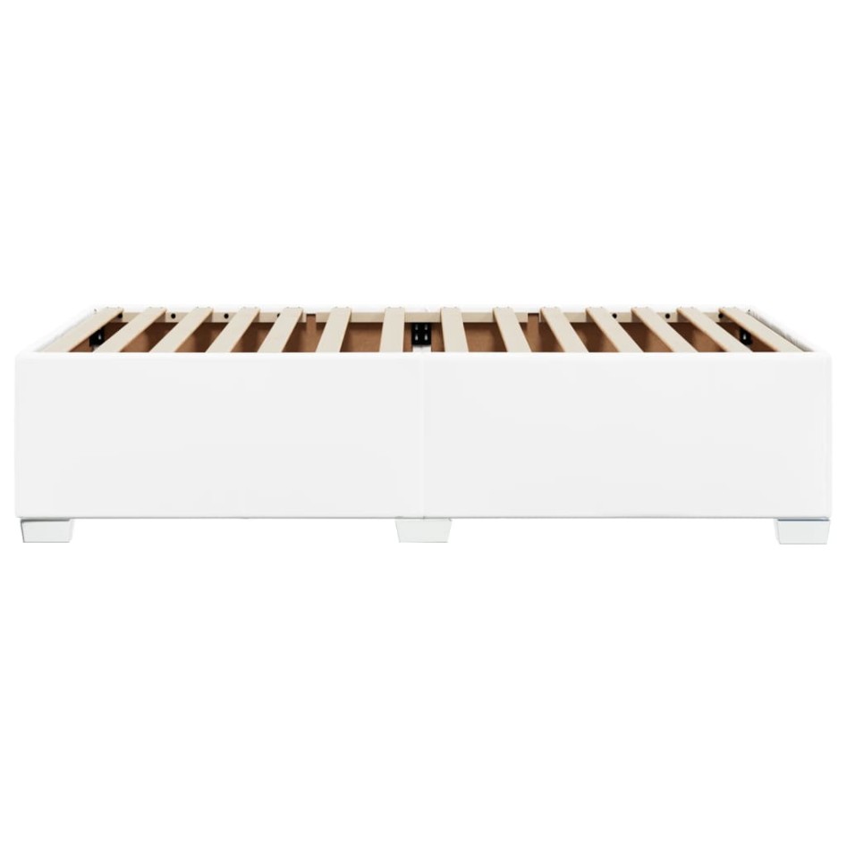 Estructura de cama sin colchón cuero sintético blanco 80x200