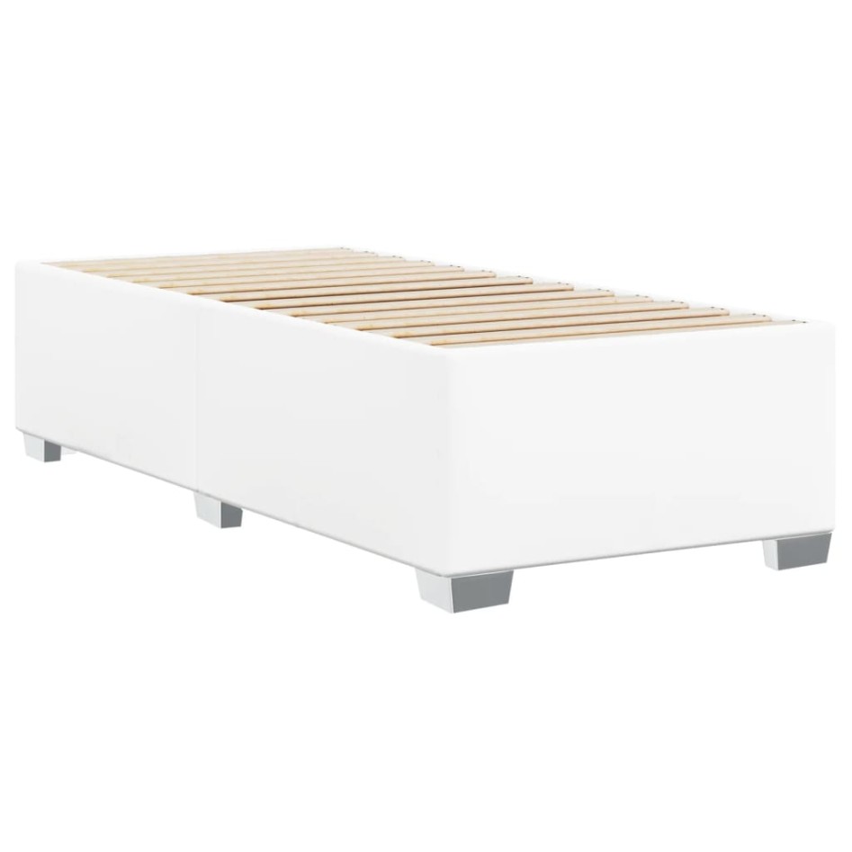 Estructura de cama sin colchón cuero sintético blanco 80x200