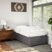 Estructura de cama sin colchón cuero sintético gris 90x190 cm