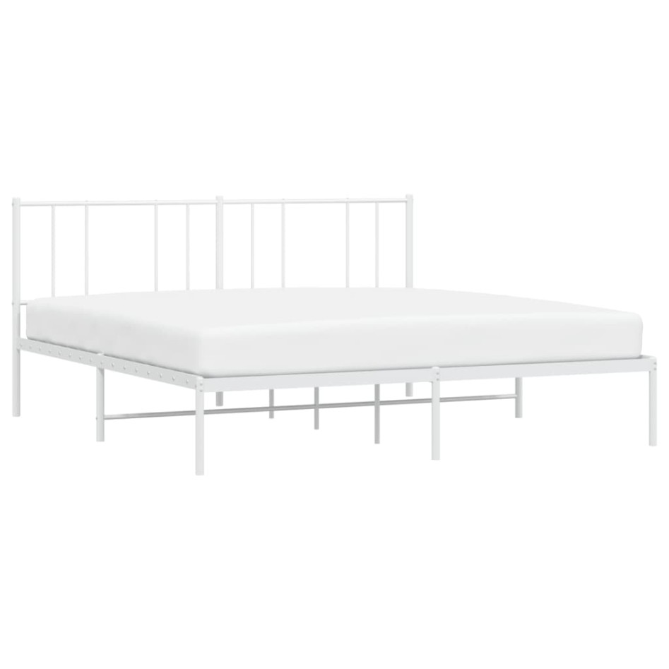 Estructura de cama con cabecero metal blanca 200x200