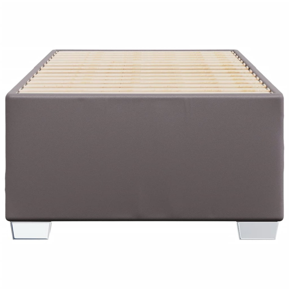 Estructura de cama sin colchón cuero sintético gris 90x190