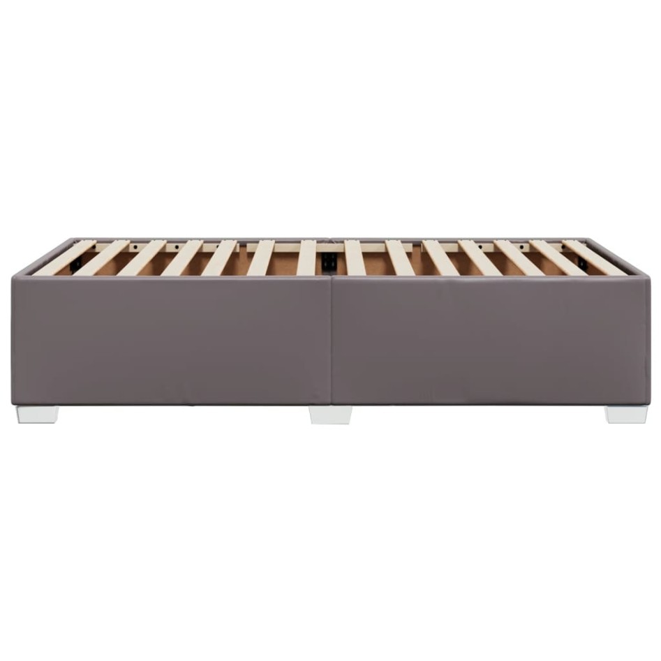 Estructura de cama sin colchón cuero sintético gris 90x190