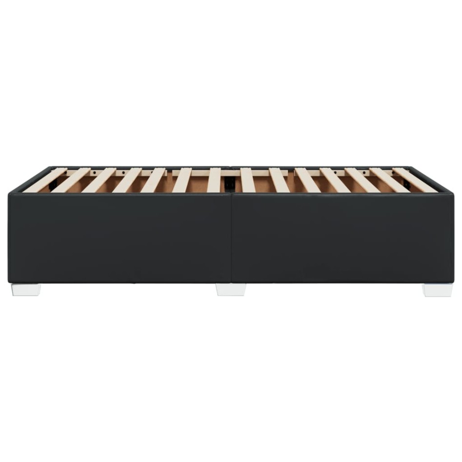 Estructura de cama sin colchón cuero sintético negro 100x200