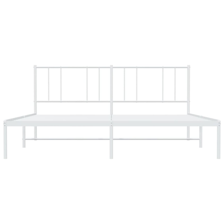 Estructura de cama con cabecero metal blanca 200x200