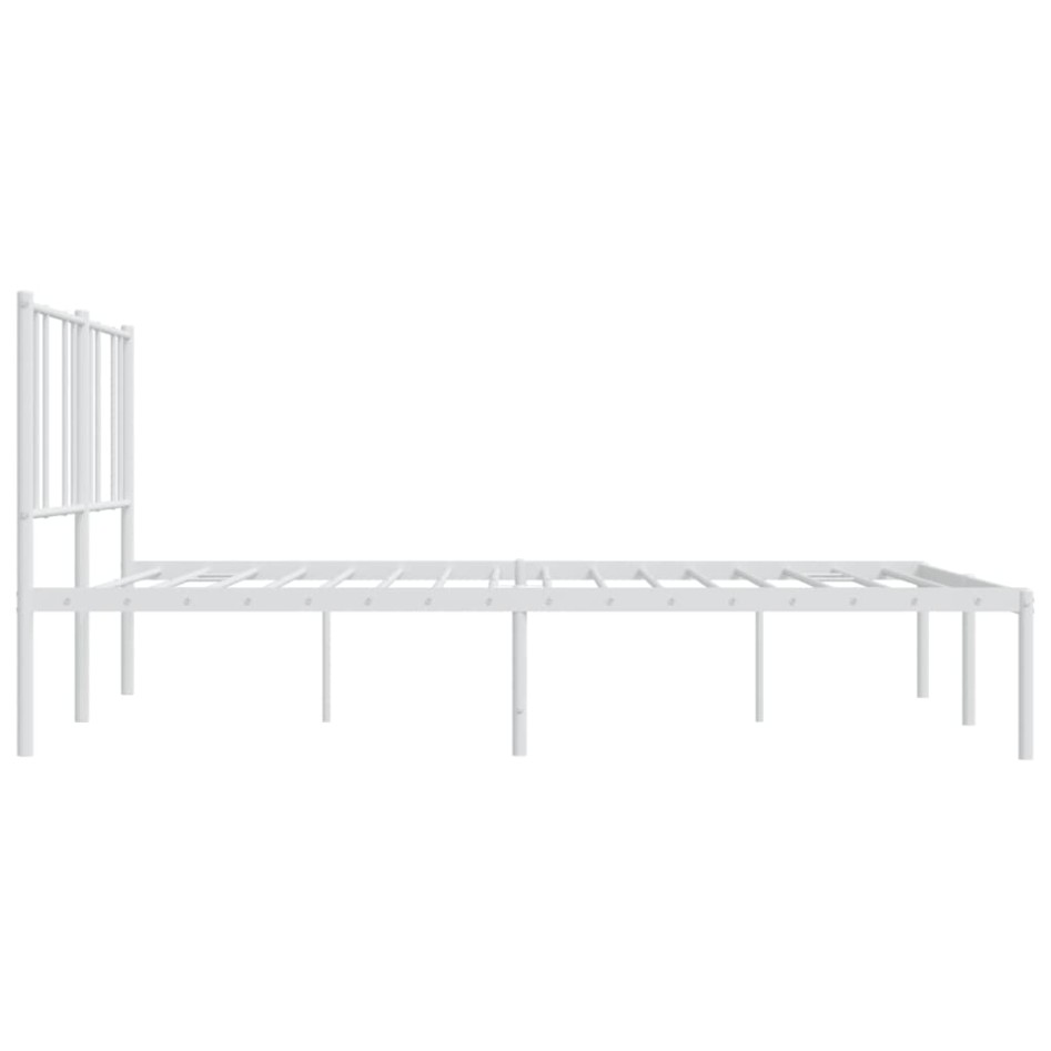 Estructura de cama con cabecero metal blanca 200x200