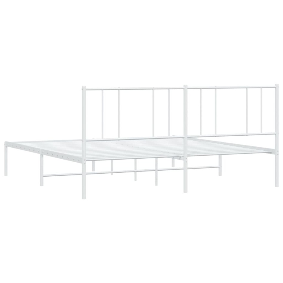 Estructura de cama con cabecero metal blanca 200x200
