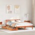 Cama sin colchón madera maciza de pino marrón cera 140x200