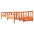 Cama sin colchón madera maciza pino marrón cera 150x200