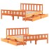 Cama sin colchón madera maciza pino marrón cera 150x200