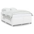 Estructura de cama sin colchón cuero sintético blanco