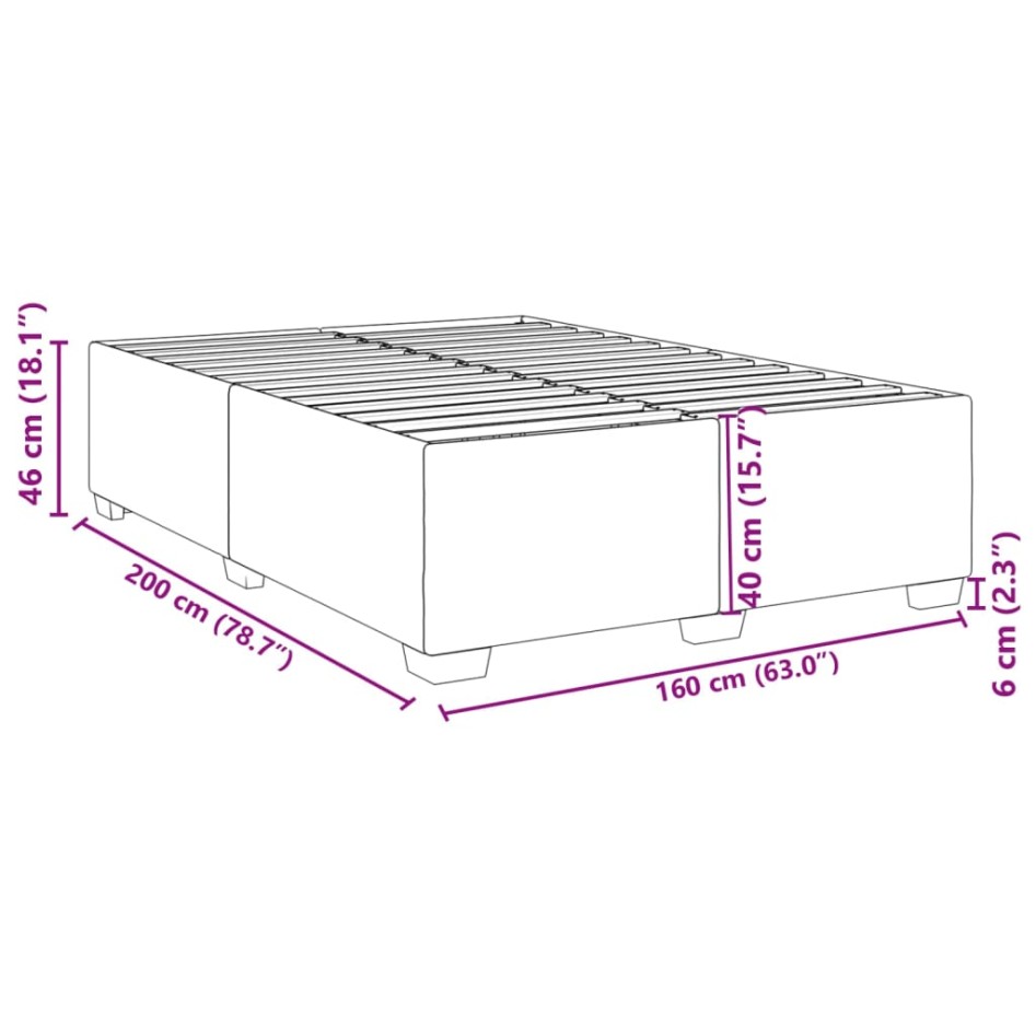 Estructura de cama sin colchón cuero sintético blanco