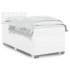 Cama box spring con colchón cuero sintético blanco 90x190