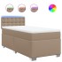 Cama box spring con colchón cuero sintético capuchino 90x190