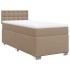 Cama box spring con colchón cuero sintético capuchino 90x190