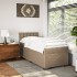 Cama box spring con colchón cuero sintético capuchino 90x190