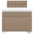 Cama box spring con colchón cuero sintético capuchino 90x190