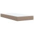 Cama box spring con colchón cuero sintético capuchino 90x190