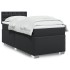 Cama box spring con colchón cuero sintético negro 100x200