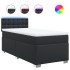 Cama box spring con colchón cuero sintético negro 100x200