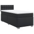 Cama box spring con colchón cuero sintético negro 100x200