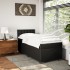 Cama box spring con colchón cuero sintético negro 100x200