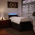 Cama box spring con colchón cuero sintético negro 100x200