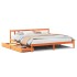 Cama sin colchón madera maciza de pino marrón cera 180x200