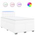 Cama box spring con colchón cuero sintético blanco 120x200