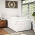 Cama box spring con colchón cuero sintético blanco 120x200